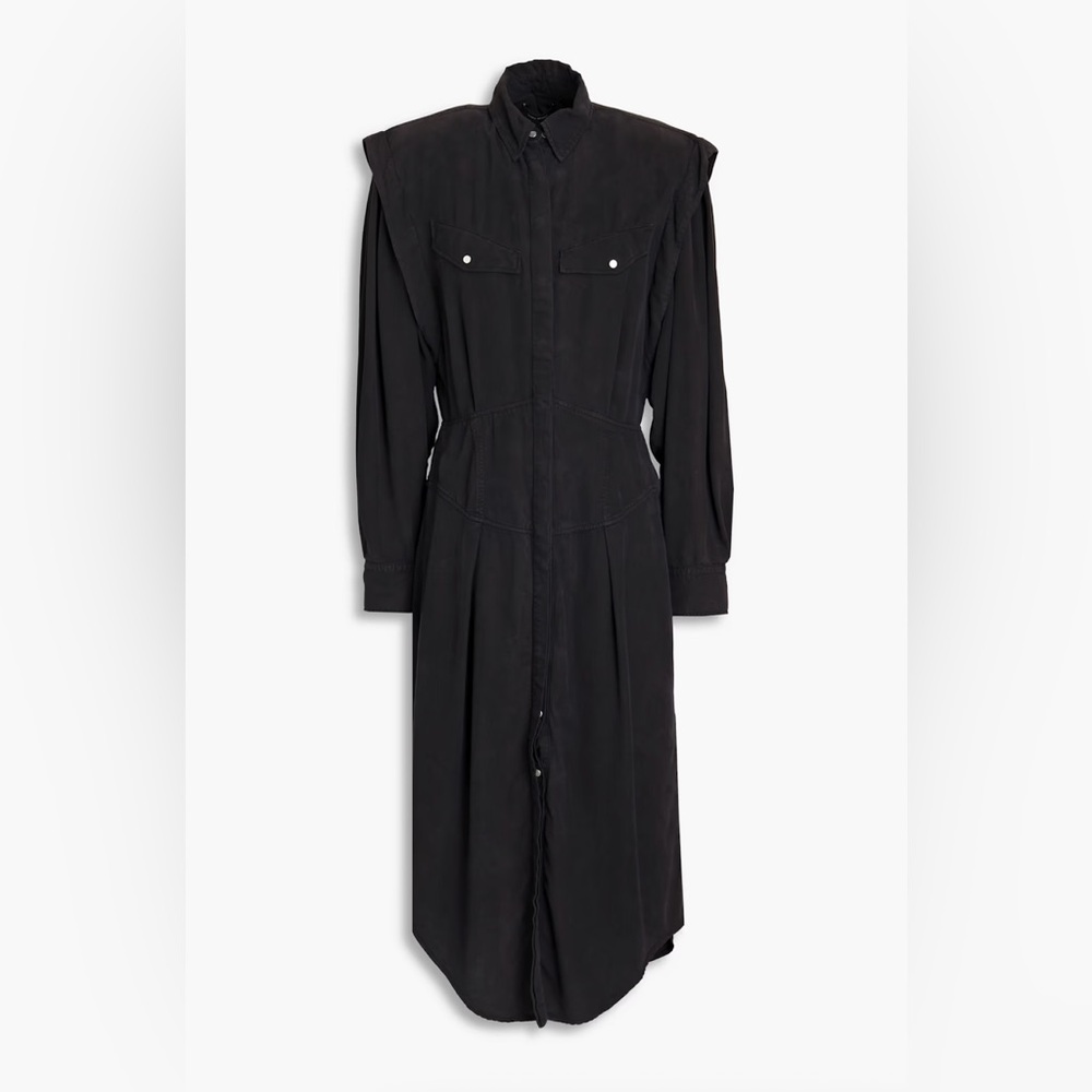 NEW with Tags Isabel Marant Size Larhe Black Women's Pearl Button Dress